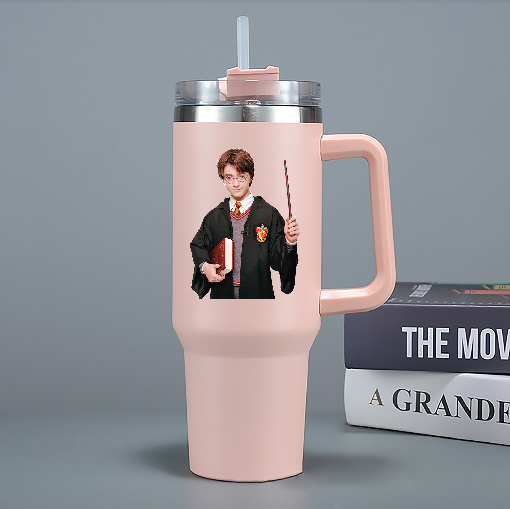 （画像用） Harry Potter ハリー・ポッターシリーズ 1200mL車用タンブラー - クリスタルステッカー（プラスチックストロー付き）